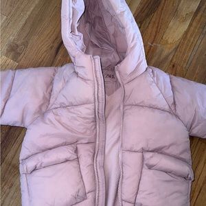 Blush pink Zara puffer